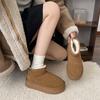 Women's Fashion Lightweight Height-enhancing Soft Sole Winter Warm Fur One Snow Boots Velvet Lined Non-slip Casual Sports Cotton Boots