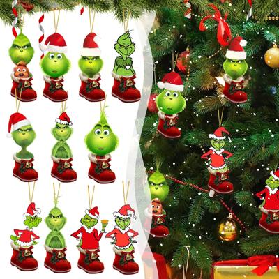 Christmas Tree Pendant Cartoon Acrylic Green Pendant Holiday Pendant Car Accessory Pendant Indoor And Outdoor Decoration