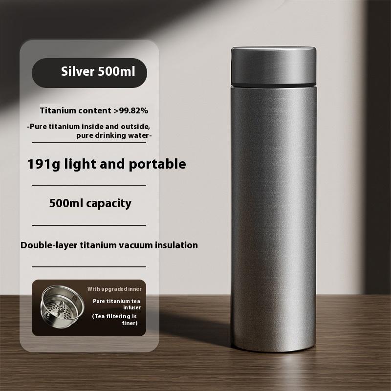 Čistě titanový izolovaný hrnek pro zdraví Antibakteriální hrnek na vodu Velká kapacita Přenosný hrnek na čaj Domácí kancelářský izolovaný hrnek