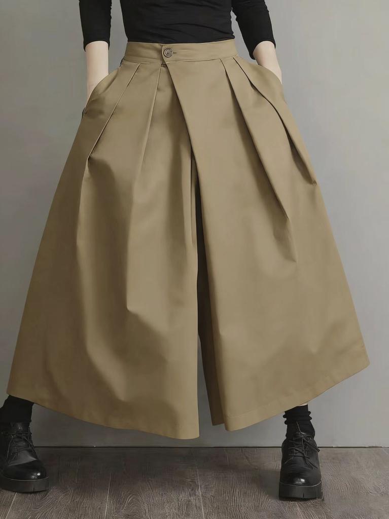Fashion Hakama Pants Women Unisex Streetwear Wide Leg Samurai Trousers Dark Aesthetic Skirt Pants