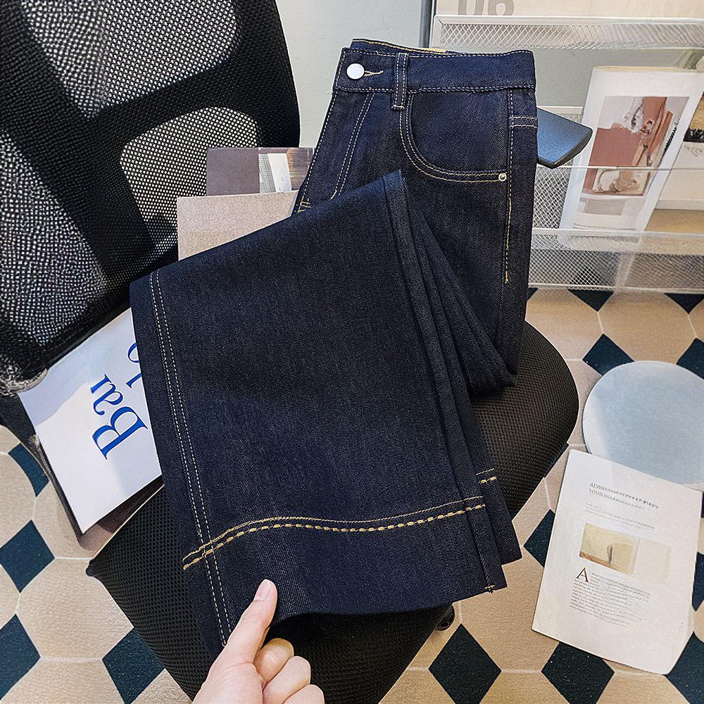 Dark Blue Petite Wide-Leg Denim Jeans for Women - Spring/Summer 2025 Collection Medium