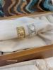 San Francisco Vintage Chic Wide Band Brass Ring, White Gold Plated Retro Index Finger Ring