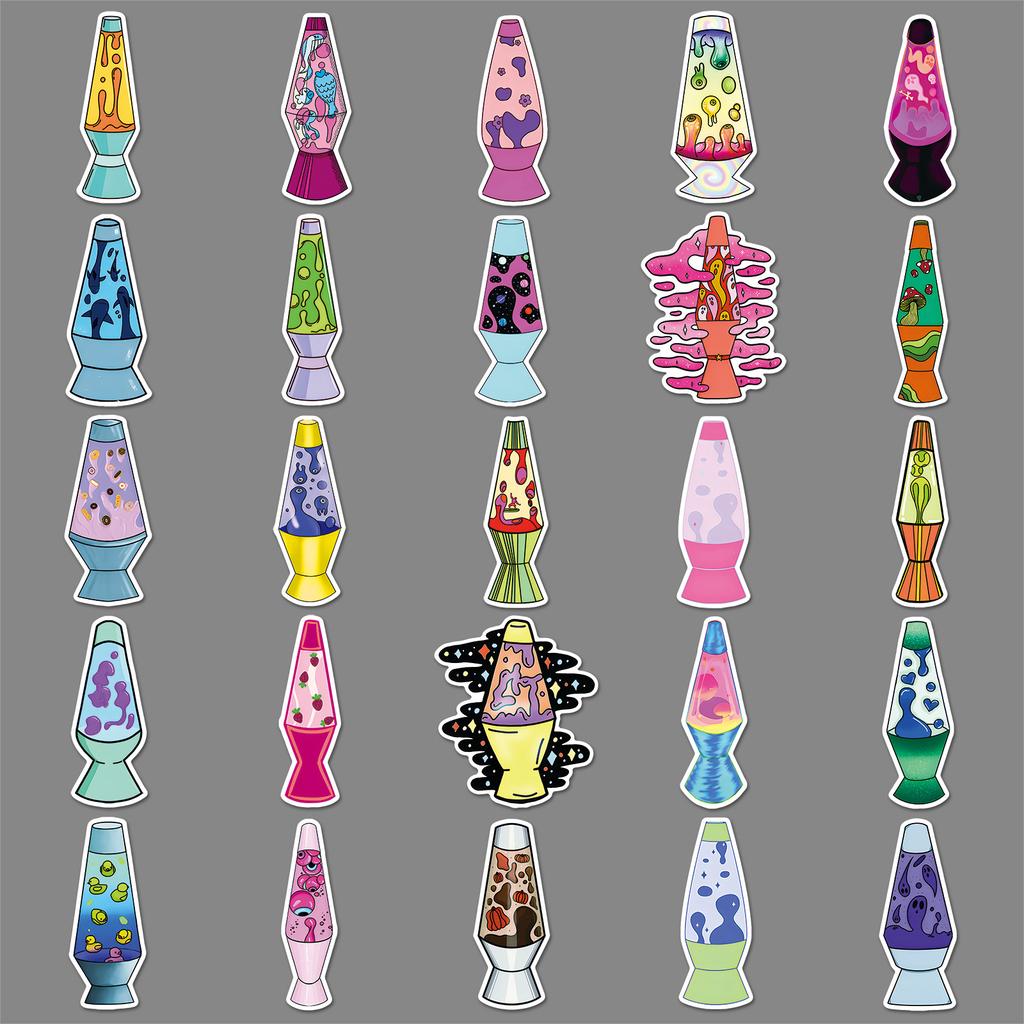 50 Lava Lamp Graffiti Stickers Personality Trend Cool Play Decorative Mobile Phone Case Water Cup Skateboard Stickers