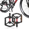 Double DU Bearing Ultralight Bike Pedals Aluminum Alloy Bicycle Platform Pedals Anti-Slip Cycling Safety Pedals for Night Riding
