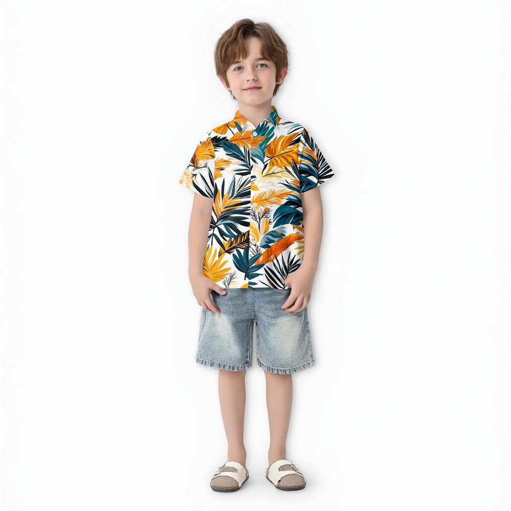 Family Matching Summer Outfits, Hawaiian Vacation Women Beach Dress, Girls Sundress, Men And Boys Button Down Shirt