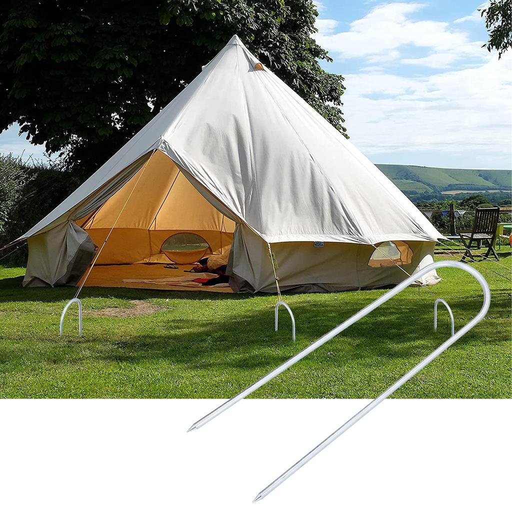 4PCS U Shaped Nail Tent Nails Ground Staple Stainless Steel Garden Pegs Securing Lawn Supplies