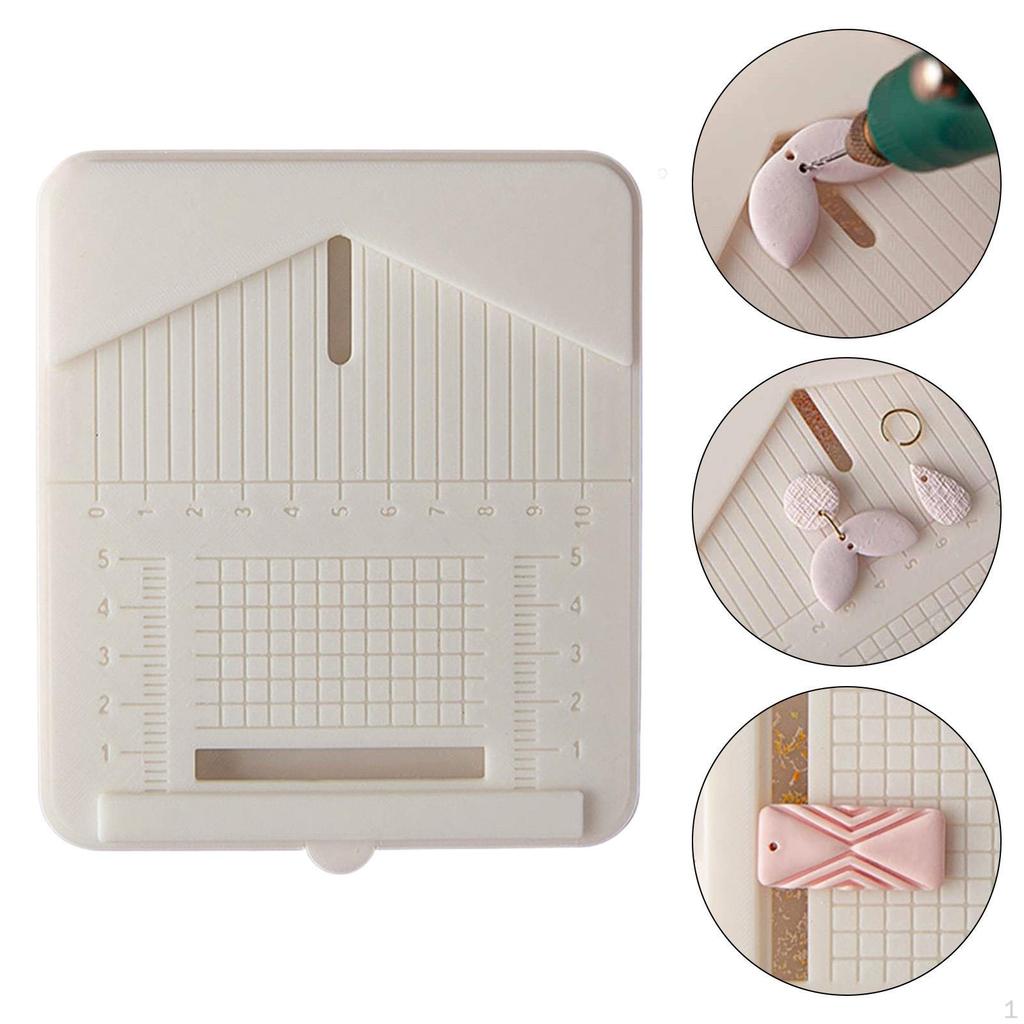 Clay Earring Hole Drill Guide Tool,Earrings Stand,DIY Craft with Dust Collector Box for
