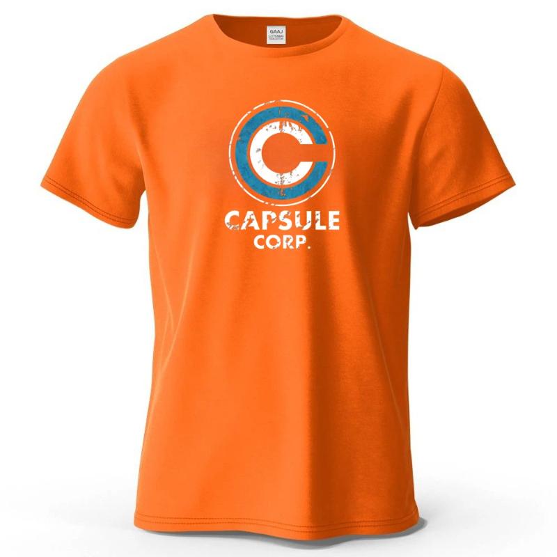 Capsule Corp Cotton Funny Printing Japan Anime Men T Shirt Tee Summer Streetwear Tops Fashion Brand Tshirt Clothing