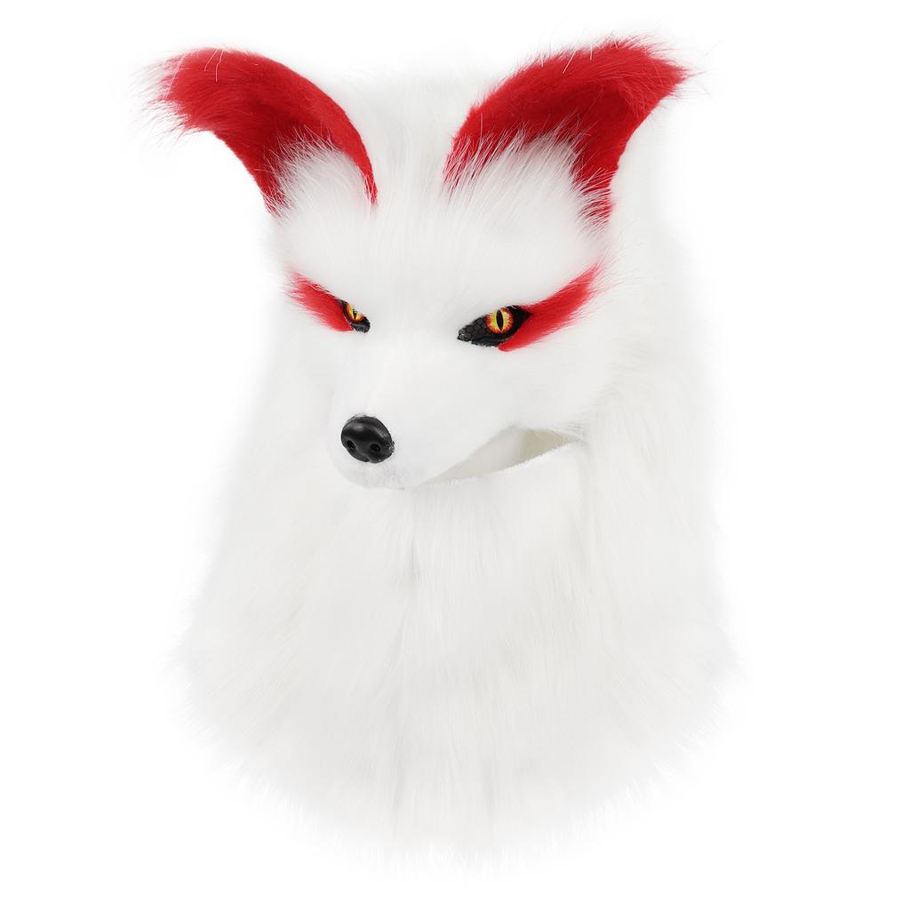Halloween party simulation plush canine wolf head half face mask Viking medieval costume headgear props