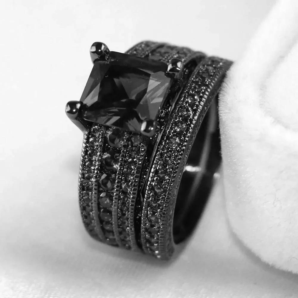 Charm Partnerringe Romantische Damen Rote Strassringe Set Trendige Herren Edelstahl Keltischer Drachenringe Ehering Schmuck