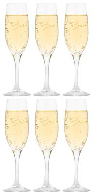 Legato "Beautiful Legs" Champagne Glasses, 165ml Flute Champagne, Set of 6, Made In Japan, Dishwasher Safe, Break-Resistant, Champag