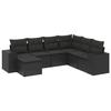 VidaXL Garden Lounge Set with Cushions 7 Pcs, Patio Sofas, Patio Furniture Set, Outdoor Furniture, Black 3222894