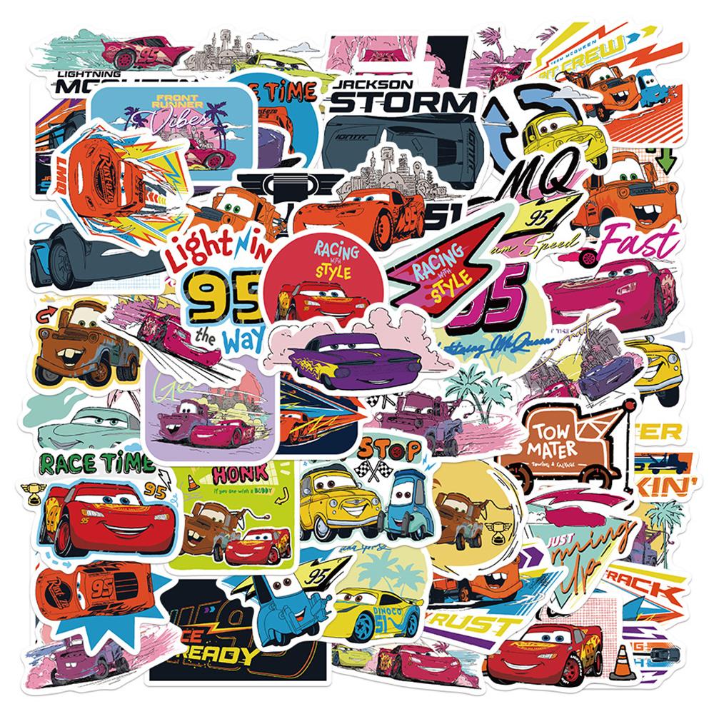 10/30/50pcs Classic Anime Cars Stickers Cartoon Lightning McQueen Sticker Notebook Phone Suitcase Funny Graffiti Decals