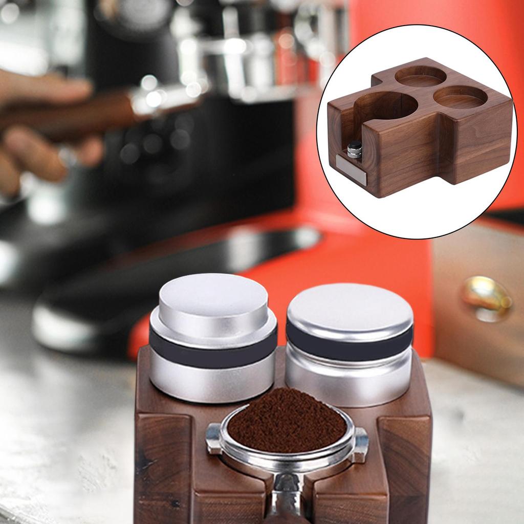 Station Espresso Tamper Holder Anti-Slip Coffee for Home , Triangular 51 53MM
