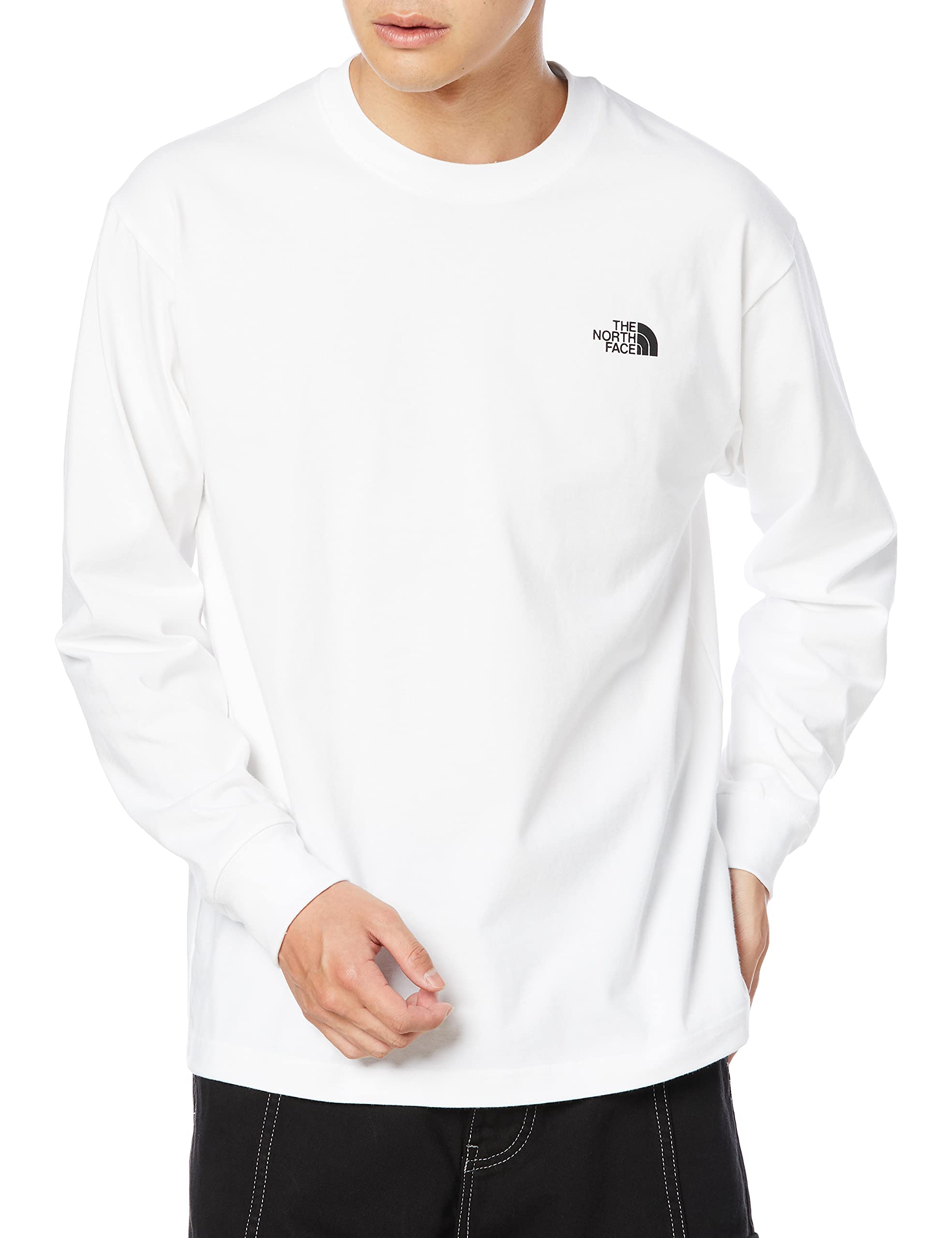 

The North Face Long Sleeve Back Square Logo UV Size M Men s Tee, Quick-Drying, Protection, Anti-Static, White, белый