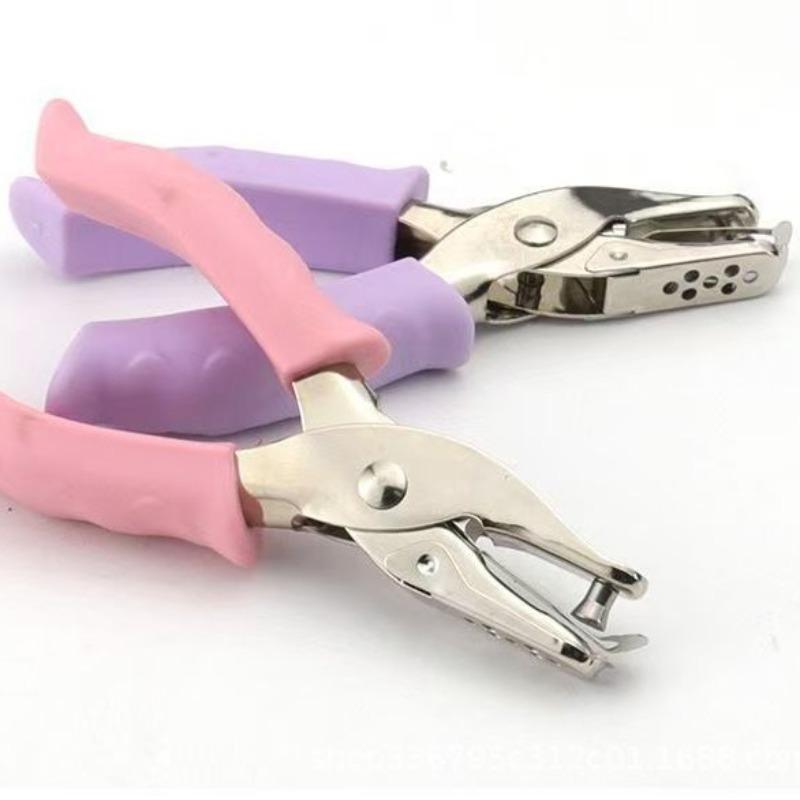 6mm Round Single-hole Macaron Hole-punching Tool with Rubber Coating Labor-saving Flip-type Hole-punching Machine