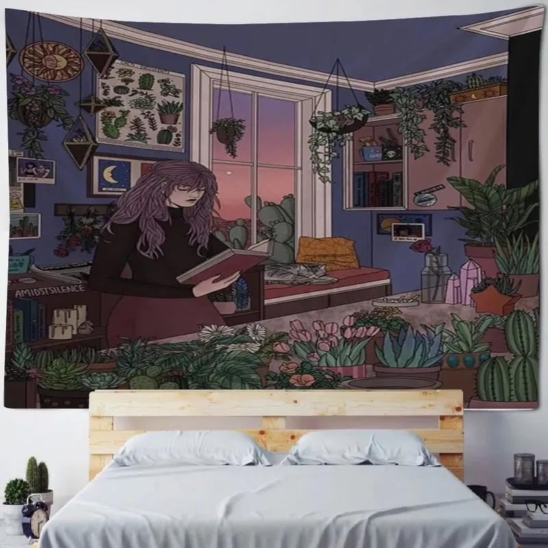 Home Wall Decoration Tapestry Anime Cute Girl Background Office Living Room Tapestry