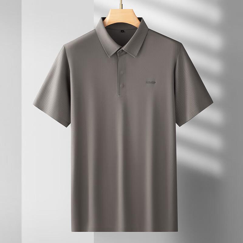

Dibinze Men s Plus Size Ice Silk Short Sleeve Polo Shirt 2XL