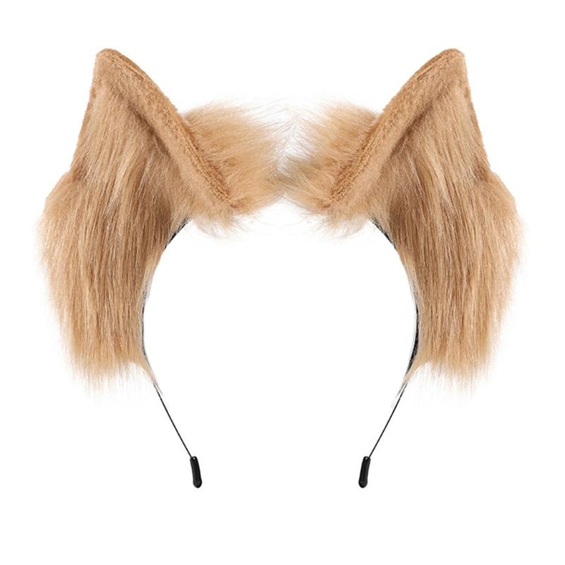 Realistisches Katzenohr-Haarband mit Plüsch-Haarband, Farbverlauf-Design für Damen, Mädchen, Cosplays, Event-Themenpartys