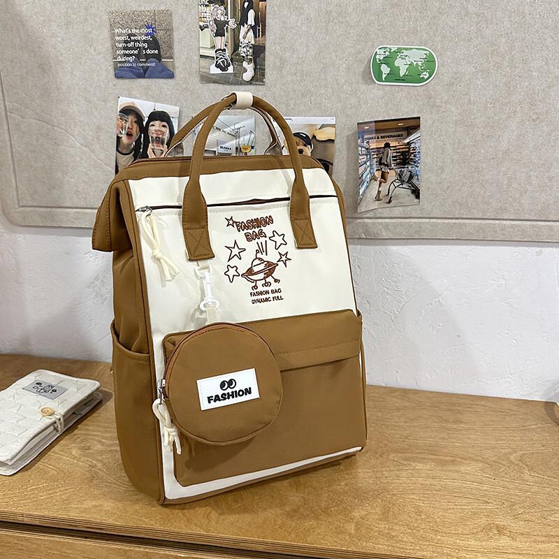 Versatile Colorblock Large Capacity Student Backpack
