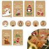 24 Sets Kraft Paper Christmas Envelope Bags with Stickers Advent Calendar Bags Gift Giving