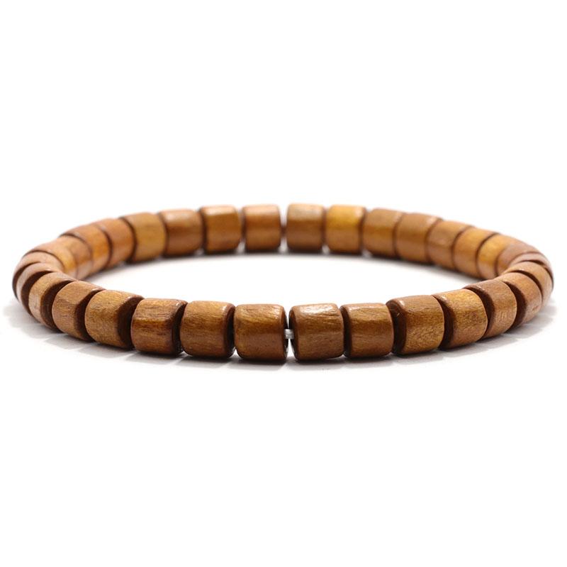 Minimalist Natural Wooden Bracelet Homme Coir Wood Beaded Braclet Man Hand Accessories Buddha Brazalete Men's Fashion Pulsera