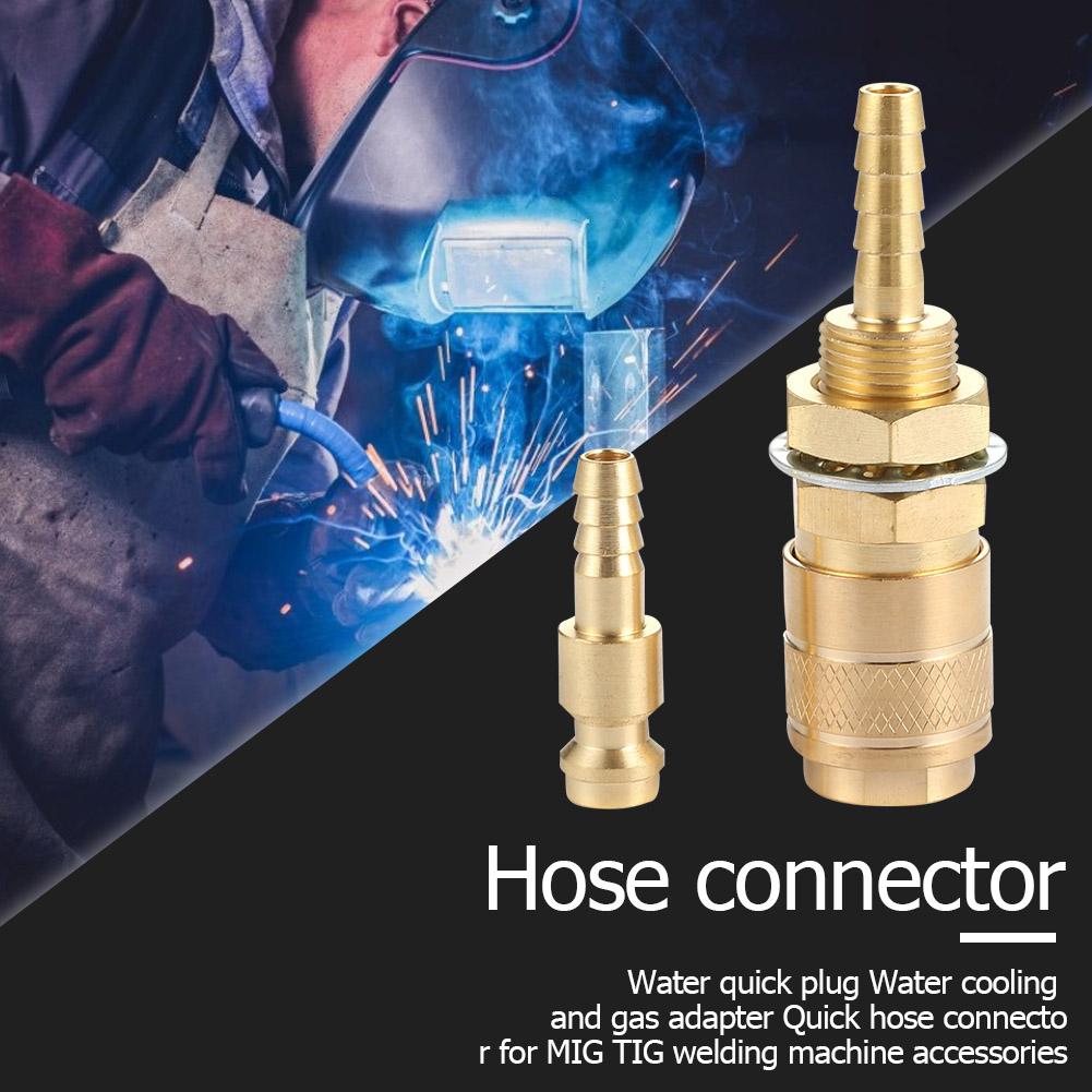 6mm Quick Water Cooled Gas Adapter Water Cooled Gas Adapter Quick Connect Fittings Hose Connector for MIG TIG Welder Torch