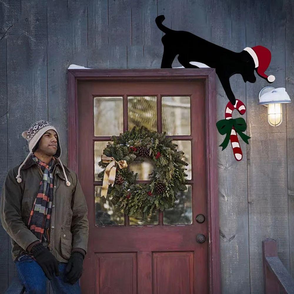 Funny Door Toppers Decor Cat/Dog Shaped Christmas Decoration  Holiday Ambiance