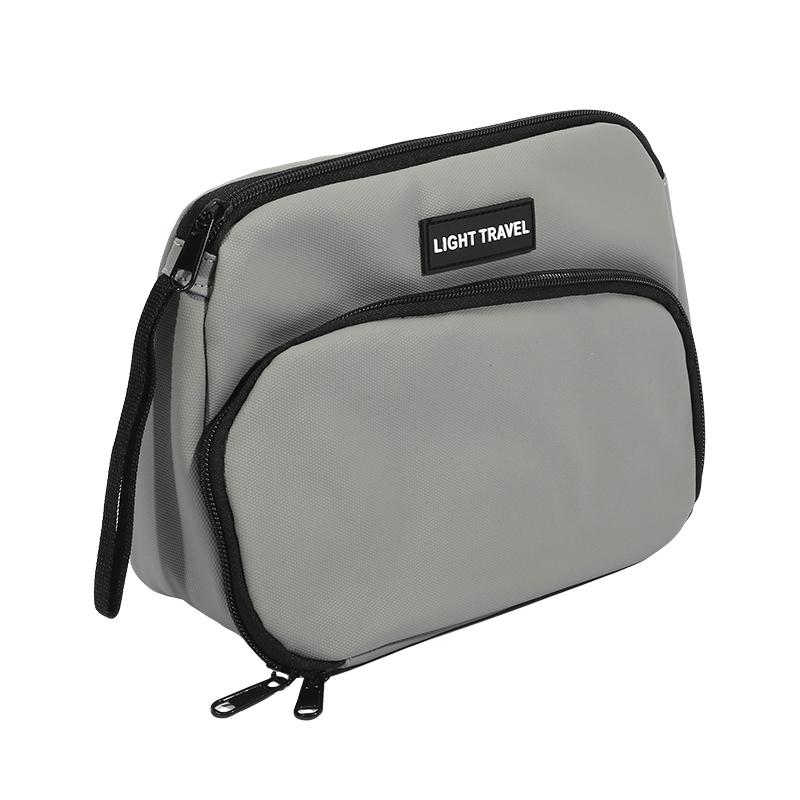 

Large Capacity Lightweight Toiletry Organizer Bag with Hanging Strap Zipper Waterproof Cosmetic Bag for Travel Outdoor Daily Use 1PC сірий