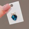 Fashion Women Bowknot Brooches Metal Small Brooch Pin Rhinestone Blue Crystal Lapel Pins Fixed Anti Button Clothing Accessor