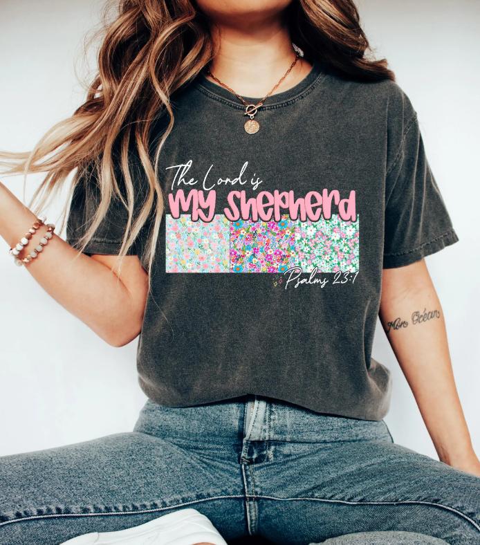 

2026 Summer Womens Vintage The Lord Is My Shepherd TShirt Unisex Cotton and Breathable Short Sleeve Oversized Loose Casual S