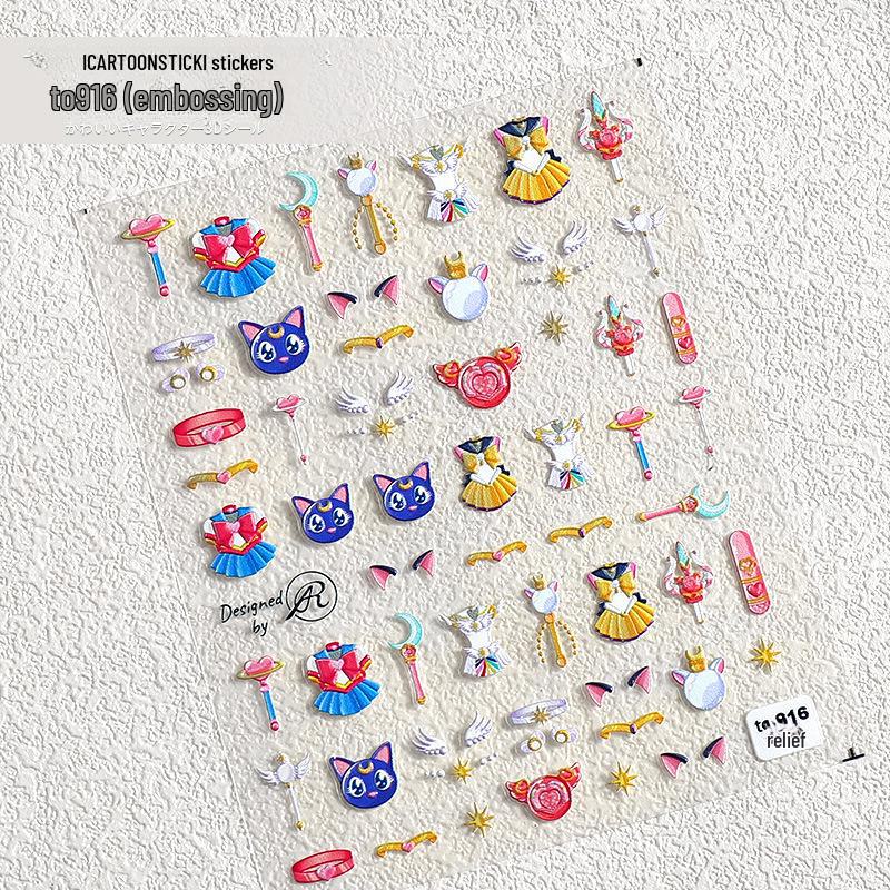 Sailor Moon Battle Suit Nail Stickers - Decorative Nail Accessories