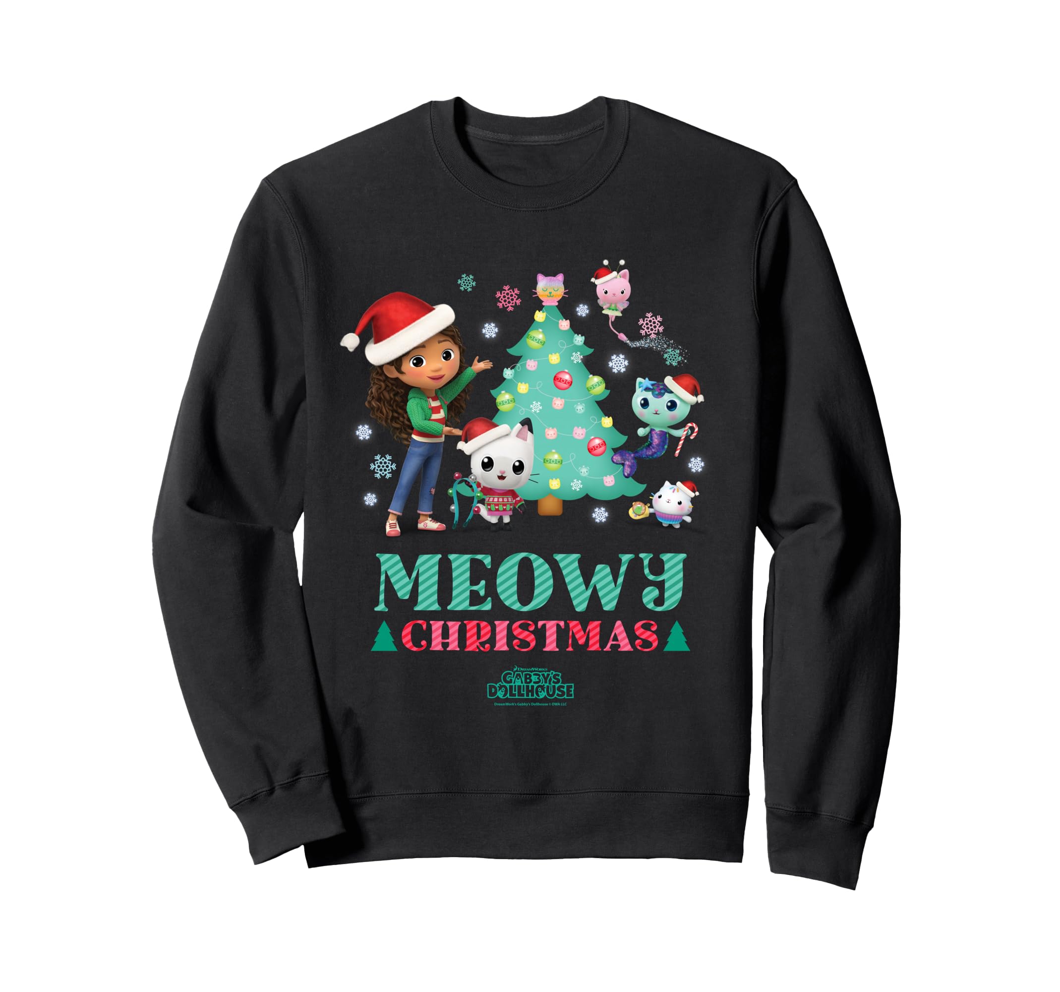 

DreamWorks Gabby s Dollhouse Meowy Christmas Holiday Sweatshirt