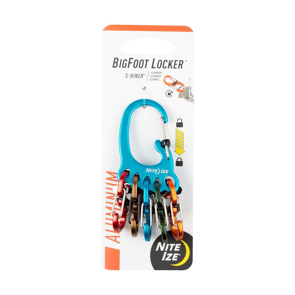 NITEIZE Stainless Steel BigFoot Locker Carabiner Key Holder with Lock - D-Shaped All 3 Colors(Official Japan Product)