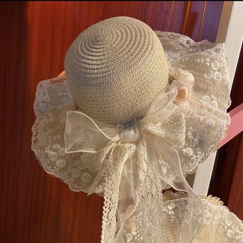 Summer Straw Hat With Large Brim For Sun Protection And Beach Travel