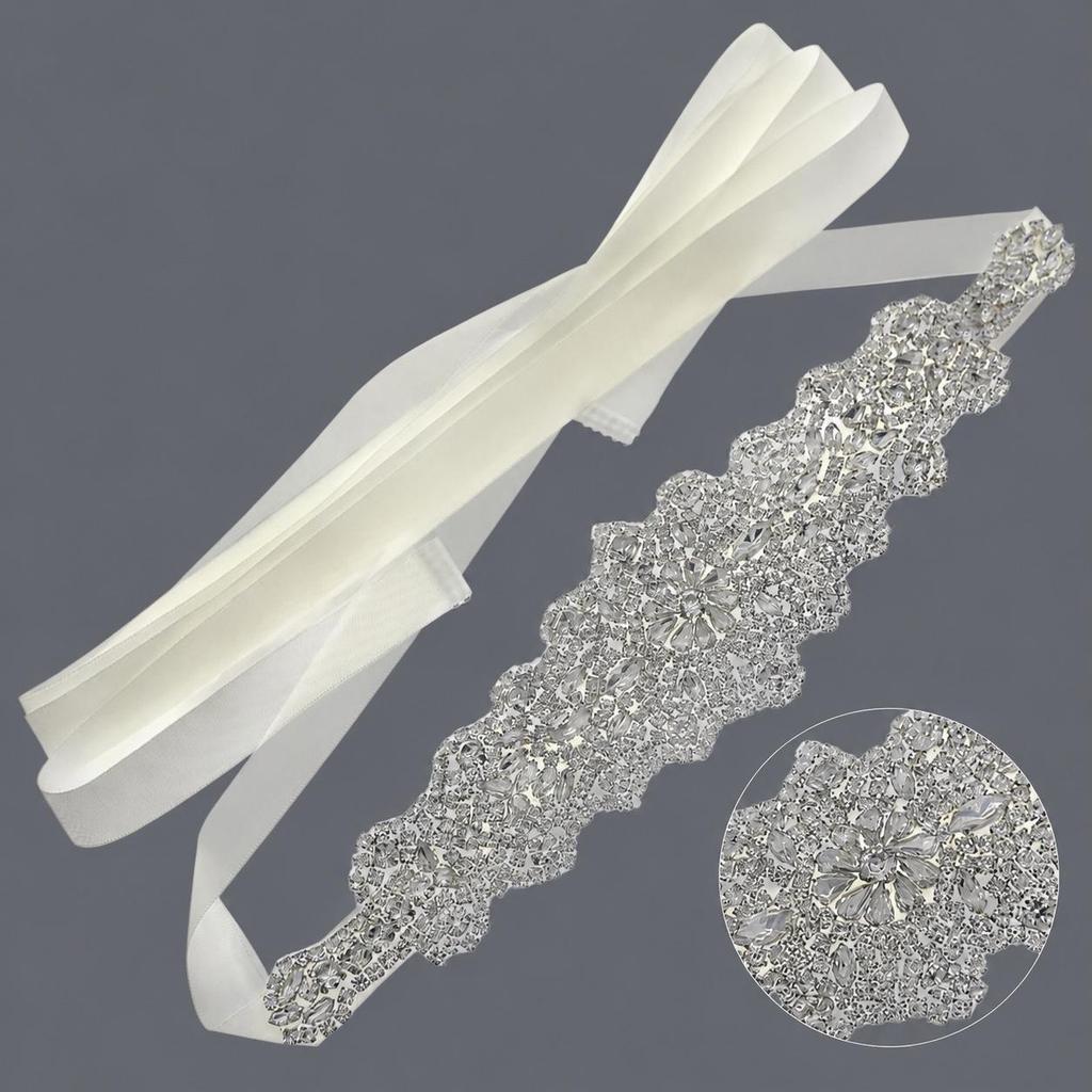 Elegant Silver Rhinestone Wedding Belt – Versatile High-End Dress Accessory for Fashion Shows and Performances