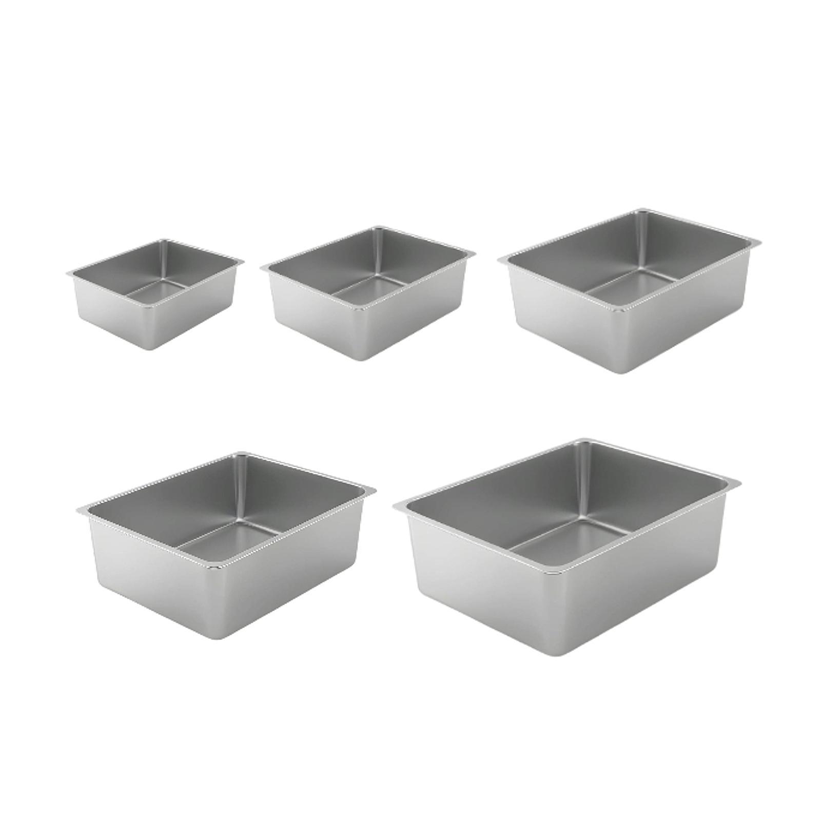 Stainless Steel Litter Box Cat Toilet Anti Splashing Pet Supplies Cat Cleaning Basin Cat Sand Box Open Top Pet Litter Tray 40cmx30cmx15cm