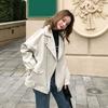 Autumn Women's Loose Motorcycle Leather Jacket, Street Style Short Coat