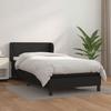 3127175 vidaXL Bed with Box Spring and Mattress Black 100x200 Cm Faux Leather