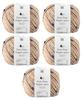 Knitworm Pom Pom Paper Yarn, Medium Weight, 5 Balls, 30g (Approx. 51m) (102. Ecru Beige X Blue)