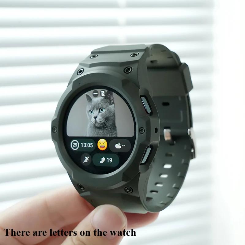 

НОВЫЙ Силиконовый Ремешок+ПК Чехол для Samsung Galaxy Watch 7/6/5/4 40/44ММ Новый Мод Комплект для Смарт-часов Samsung Спортивный Петлевой Браслет 44mm зелёный