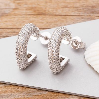 Nidin New Design Bohemian Rainbow Rhineston Crystal Earrings For Women Luxury Fashion Colorful Party Anniversary Jewelry Gifts