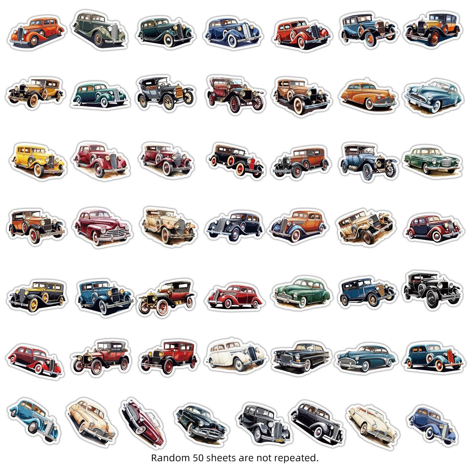 50 Cartoon Police Car Graffiti Stickers - Waterproof for Suitcase, Car, Notebook, Skateboard, Phone