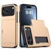 For iPhone 17 Pro Max Case with Card Holder TPU+PC Phone Back Cover