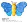 Plush Butterfly Dog Chew Toy with Squeaker Crinkle Paper Stuffed Animal Teething Cleaning Interactive Toy for Small Medium Large Breed