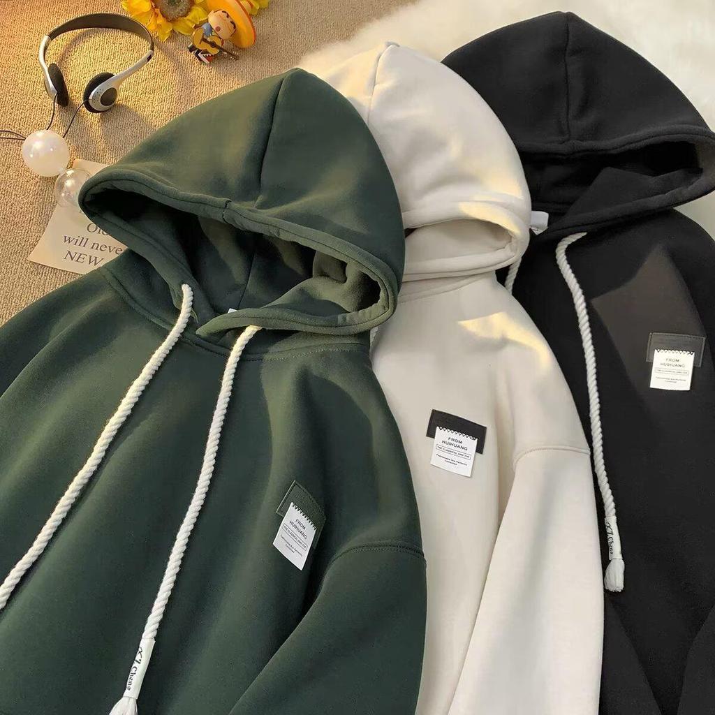 High Street Trendy Autumn/Winter Men's Versatile Hooded Printed Thick Hoodie for Couples