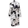 Retro Trendy Atmosphere Irregular Brown Cow Pattern Lapel Loose Environmentally Friendly Fur Coat Medium Long Coat