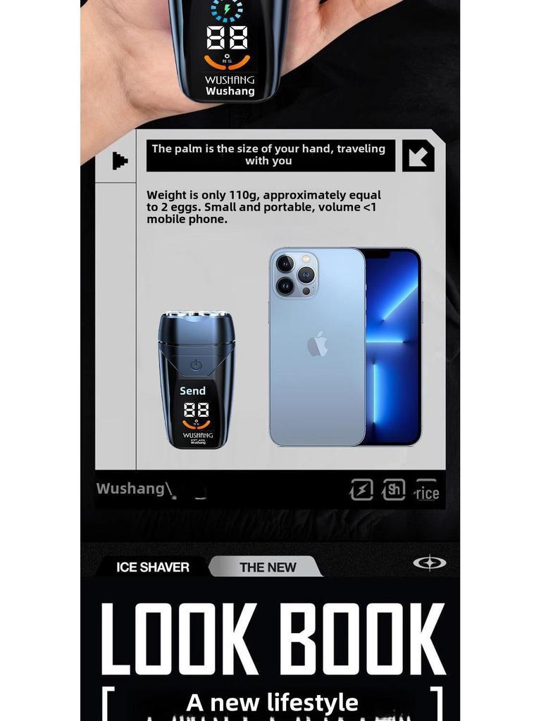 Compact German Men's Electric Razor for Beard Trimming