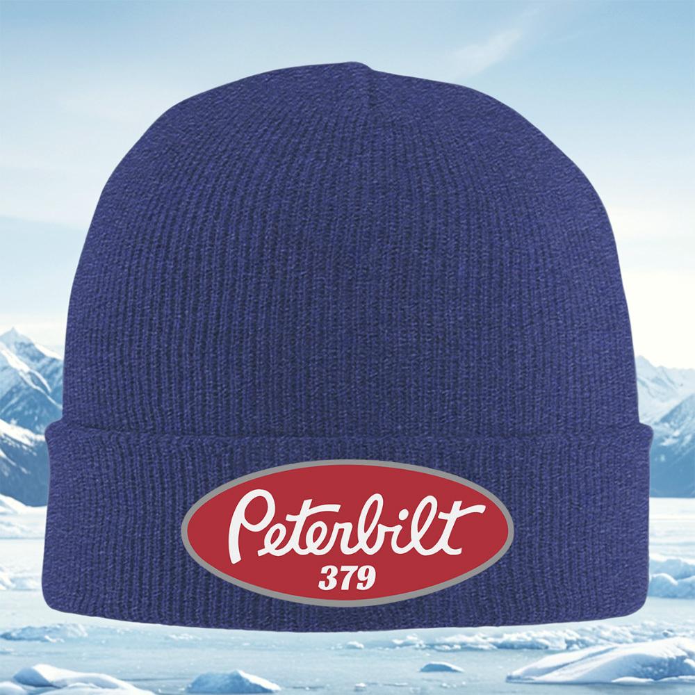 Peterbilt logo red oval design 379 Men Women Unisex Knitted Hat Beanie Pullover Cap Winter Thermal Warm Christmas Outdoor Cyclin