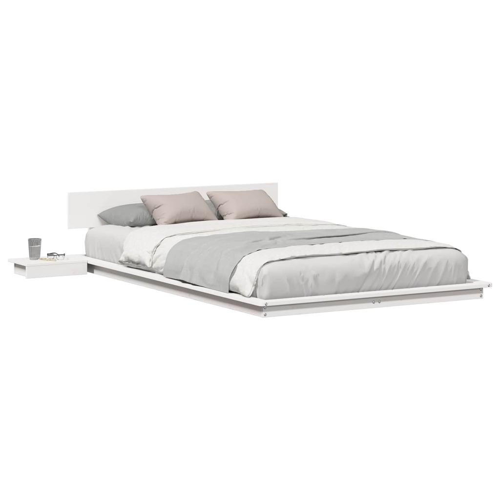 Bed Frame in White 120 x 190 cm Wood
